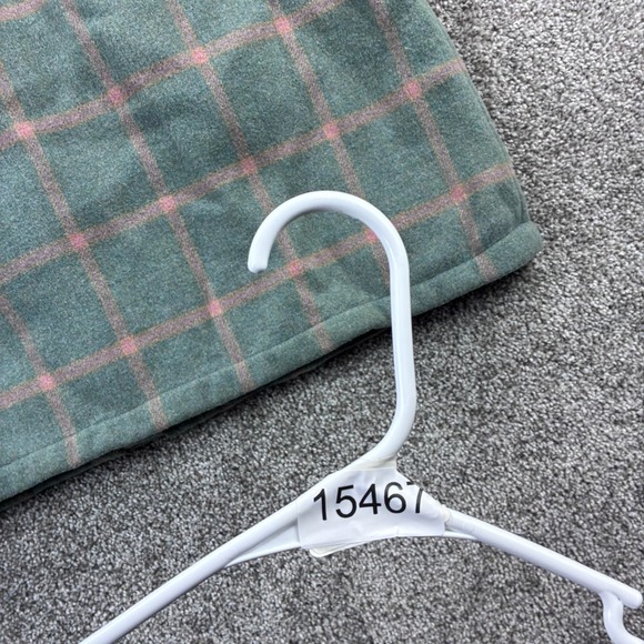 Woolrich Duffle Coat Women's Large Green Plaid Hooded Toggle Wool Blend 15606 - Picture 7 of 7